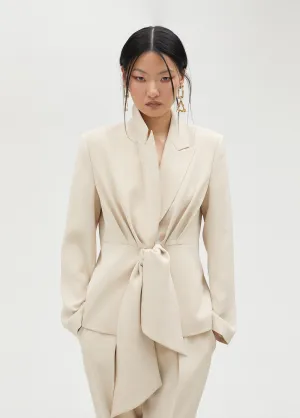 Cropped blazer with knot detail