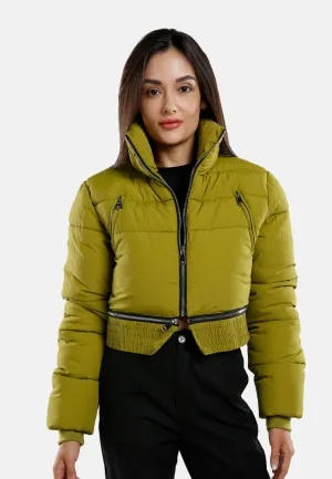 Cropped Detachable Turtleneck Puffer Jacket