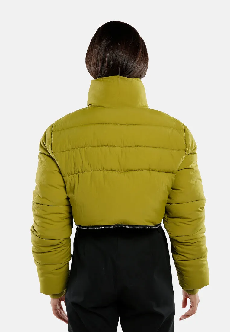 Cropped Detachable Turtleneck Puffer Jacket