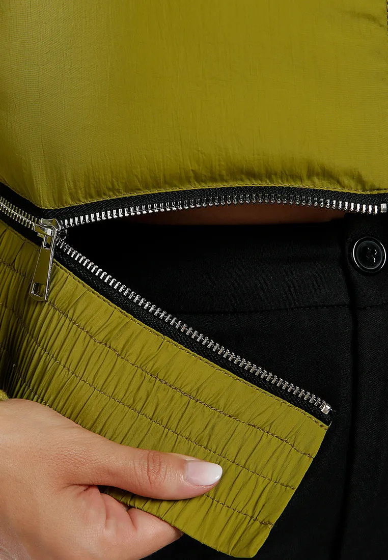 Cropped Detachable Turtleneck Puffer Jacket
