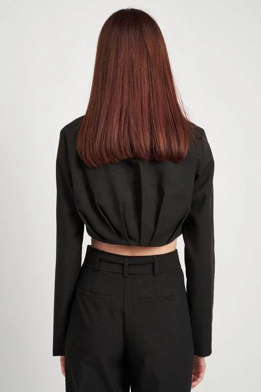 Cropped Jacket with Shirred Detail