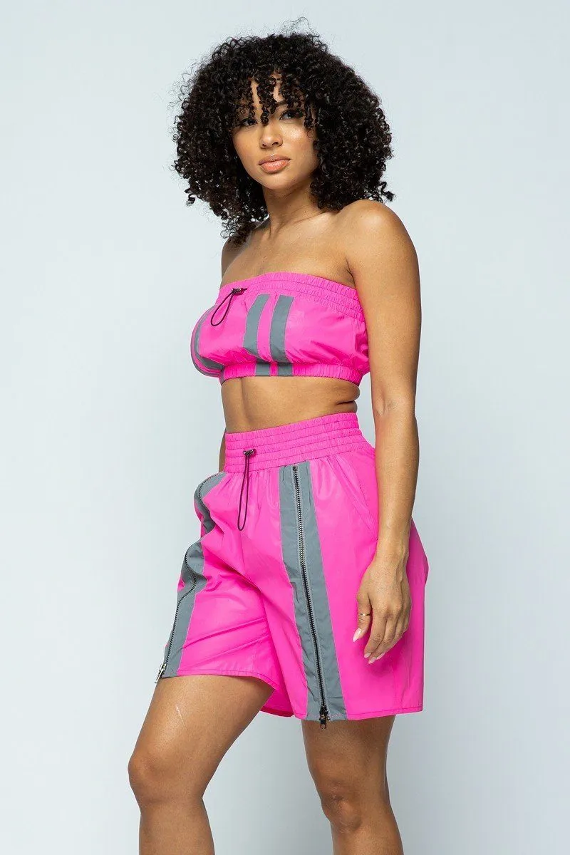 Cropped Mini Tube Top/ and  Thigh Length Shorts Set