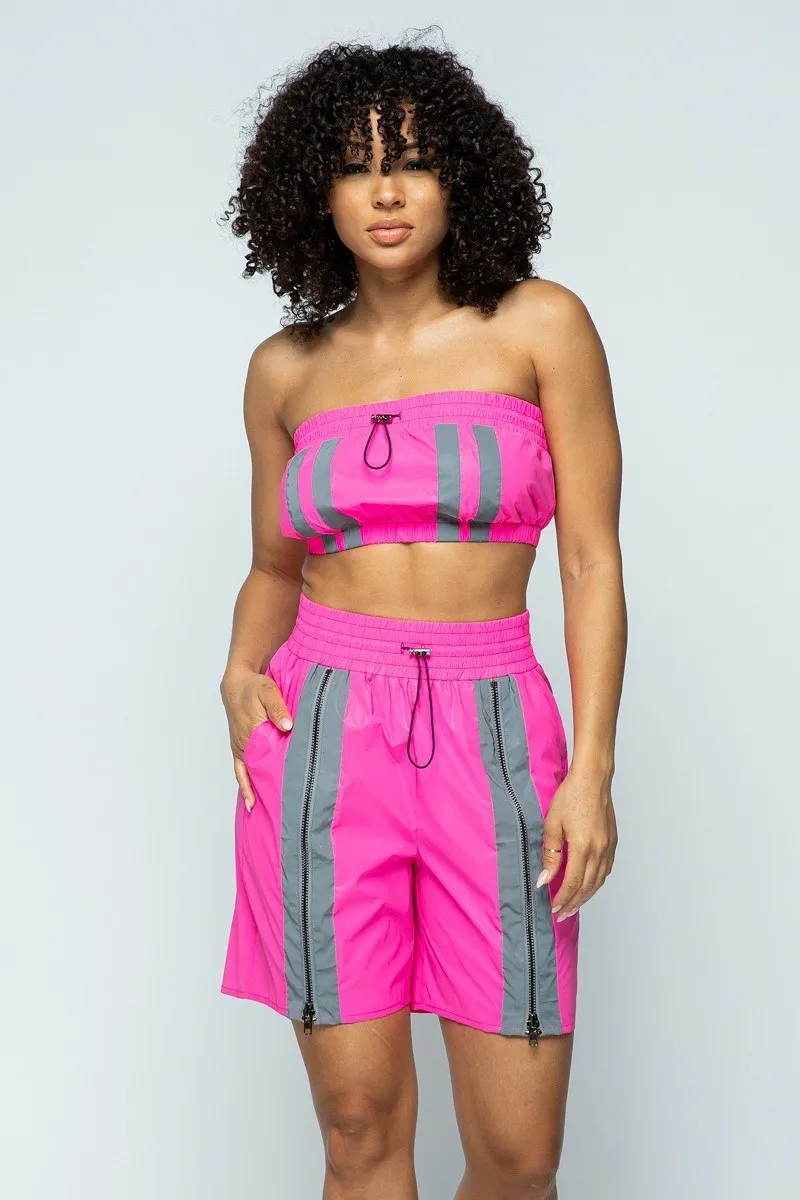 Cropped Mini Tube Top/ and  Thigh Length Shorts Set