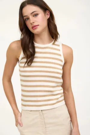 Cropped Sweater Tank - Khaki