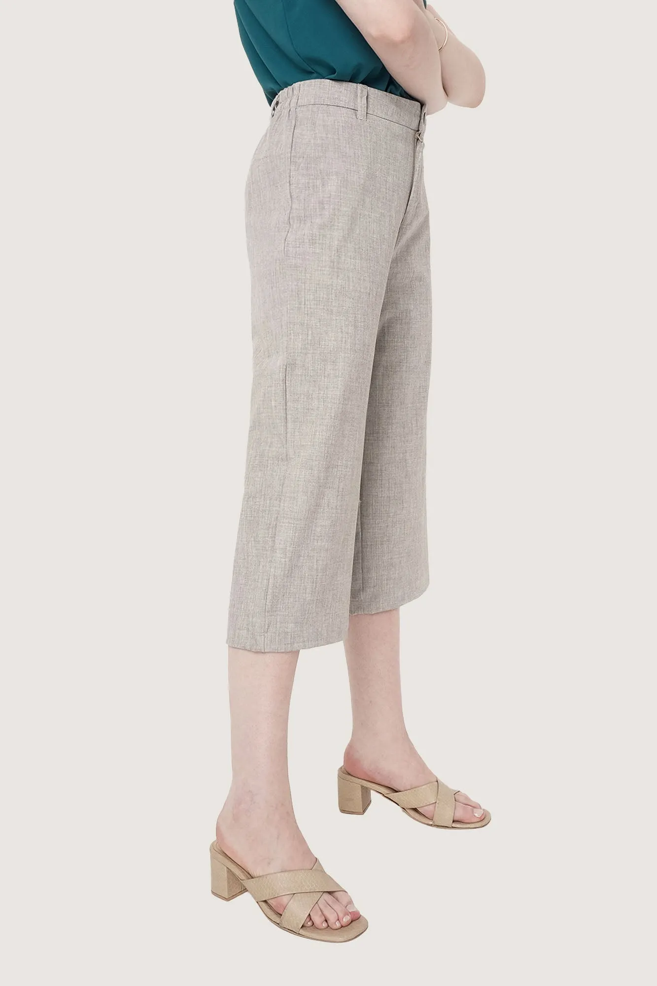 Cropped Wide Leg Trousers