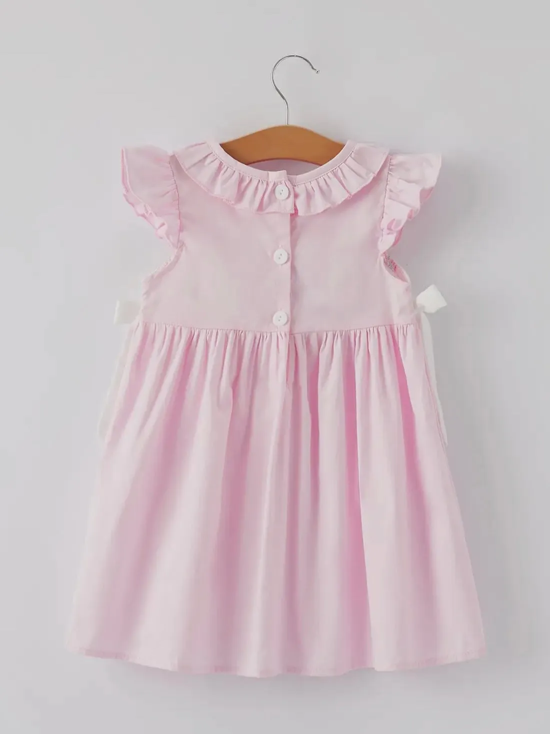 Cross Smocked Dress: Light Pink