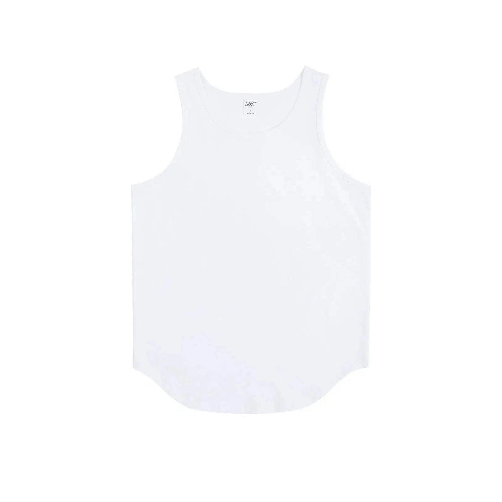 Curved Solid Color Sleeveless Vest