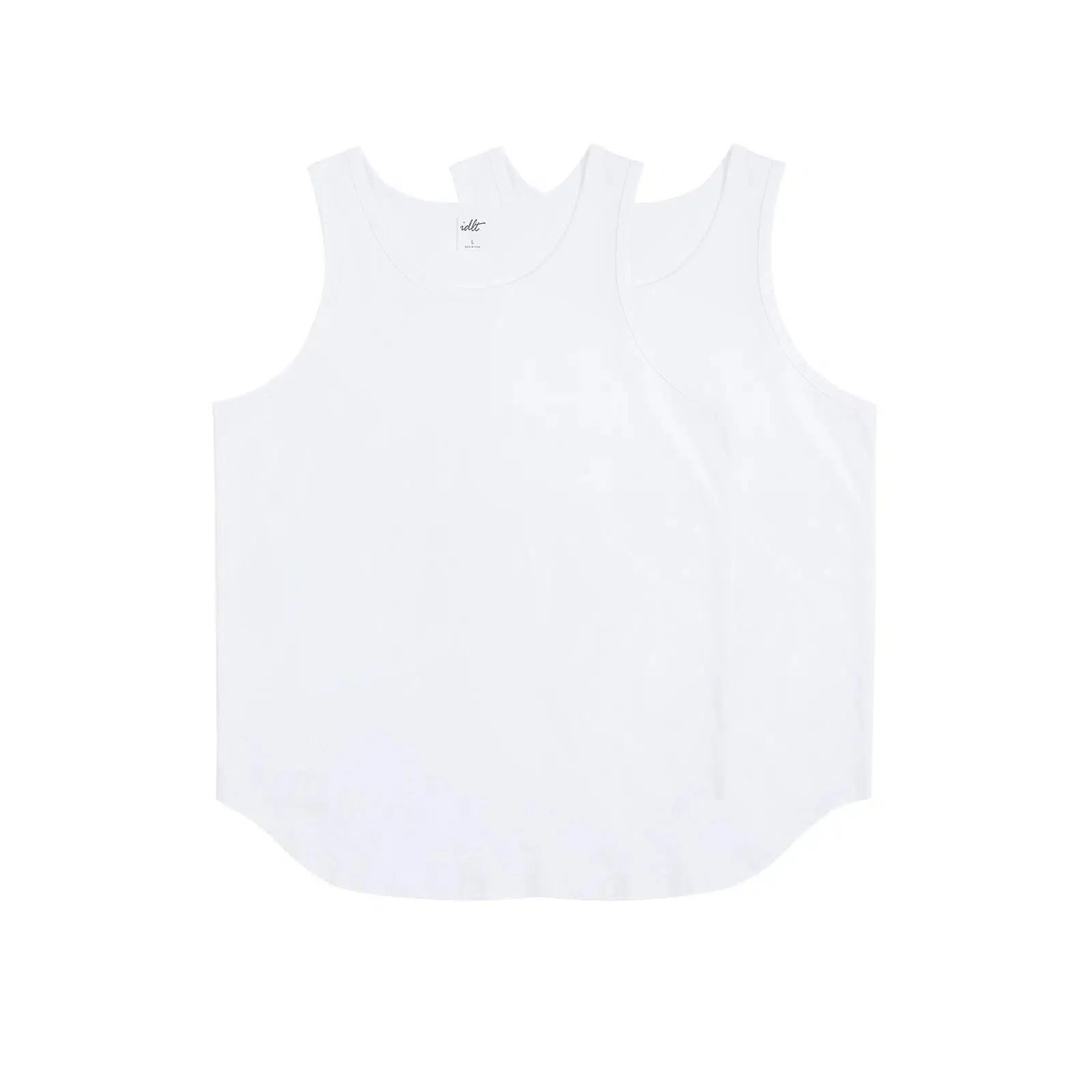 Curved Solid Color Sleeveless Vest