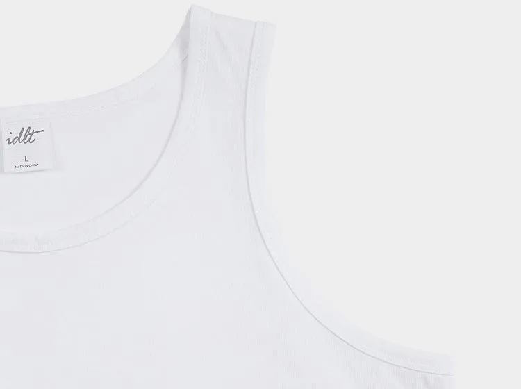 Curved Solid Color Sleeveless Vest