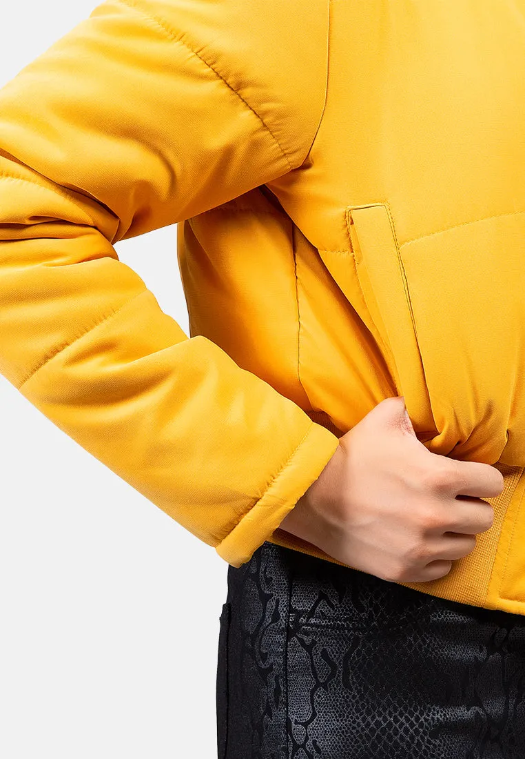 Cut-Out Collar Puffer Jacket