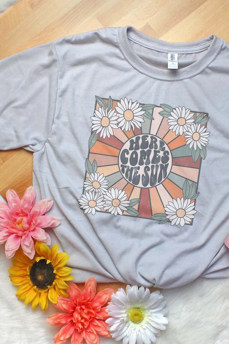 Daisy Here Comes The Sun Unisex Dri-Power Poly Tee