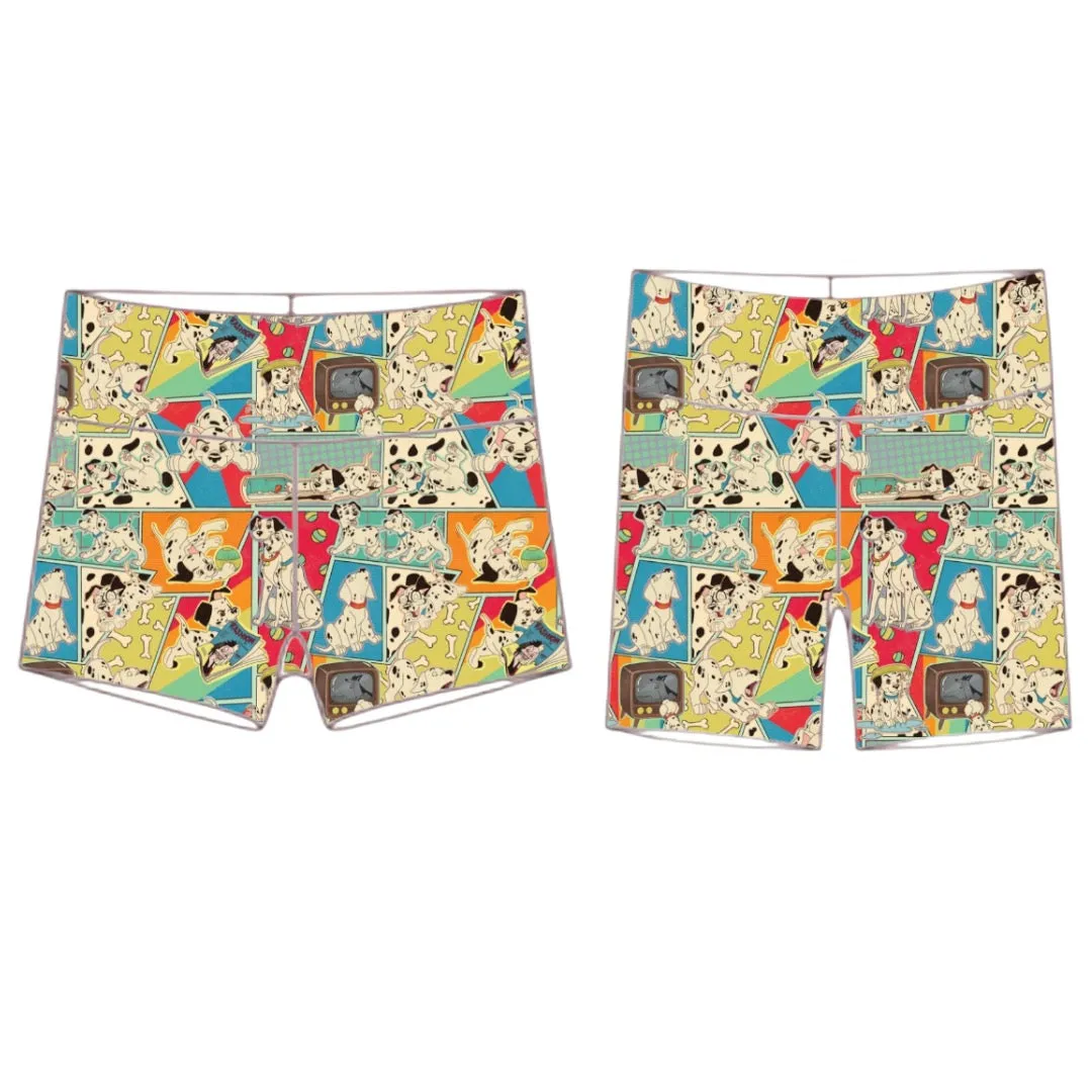 Dalmation Collage Biker Shorts