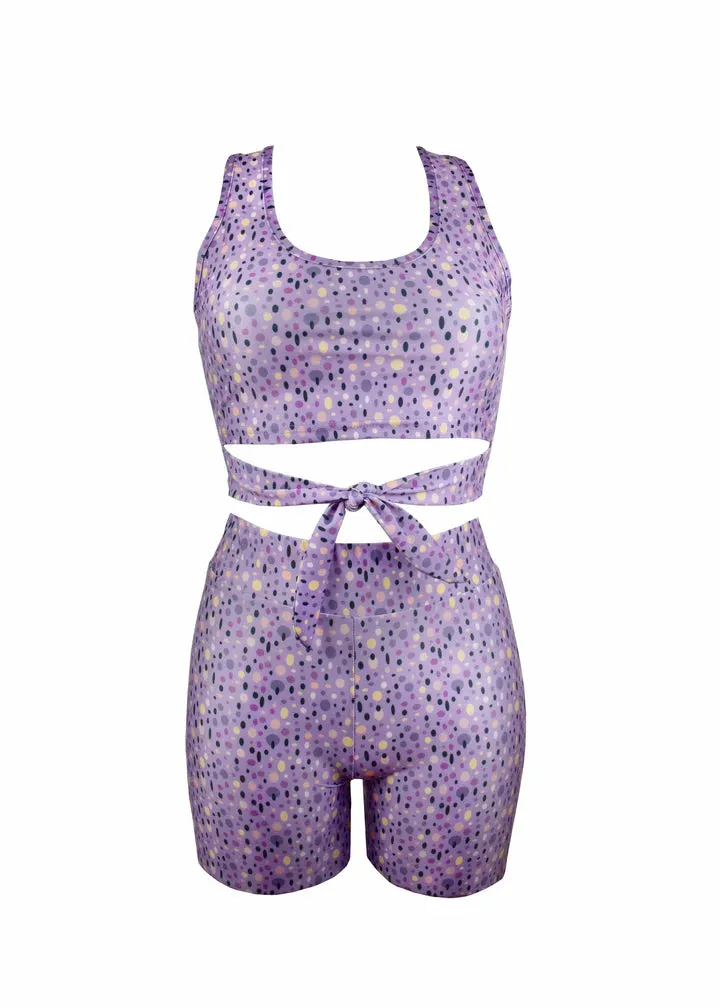 DAPHNE BIKER SHORTS - PURPLE TROUT