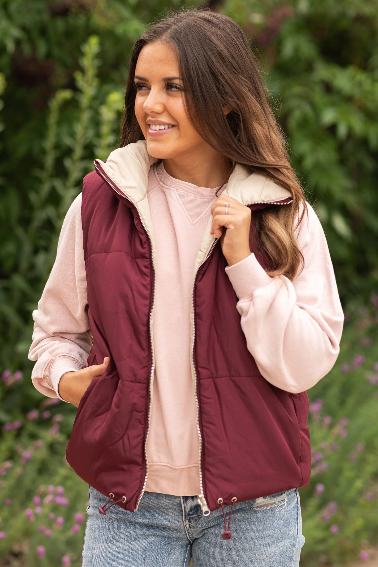 Dark Berry and Tan Vest