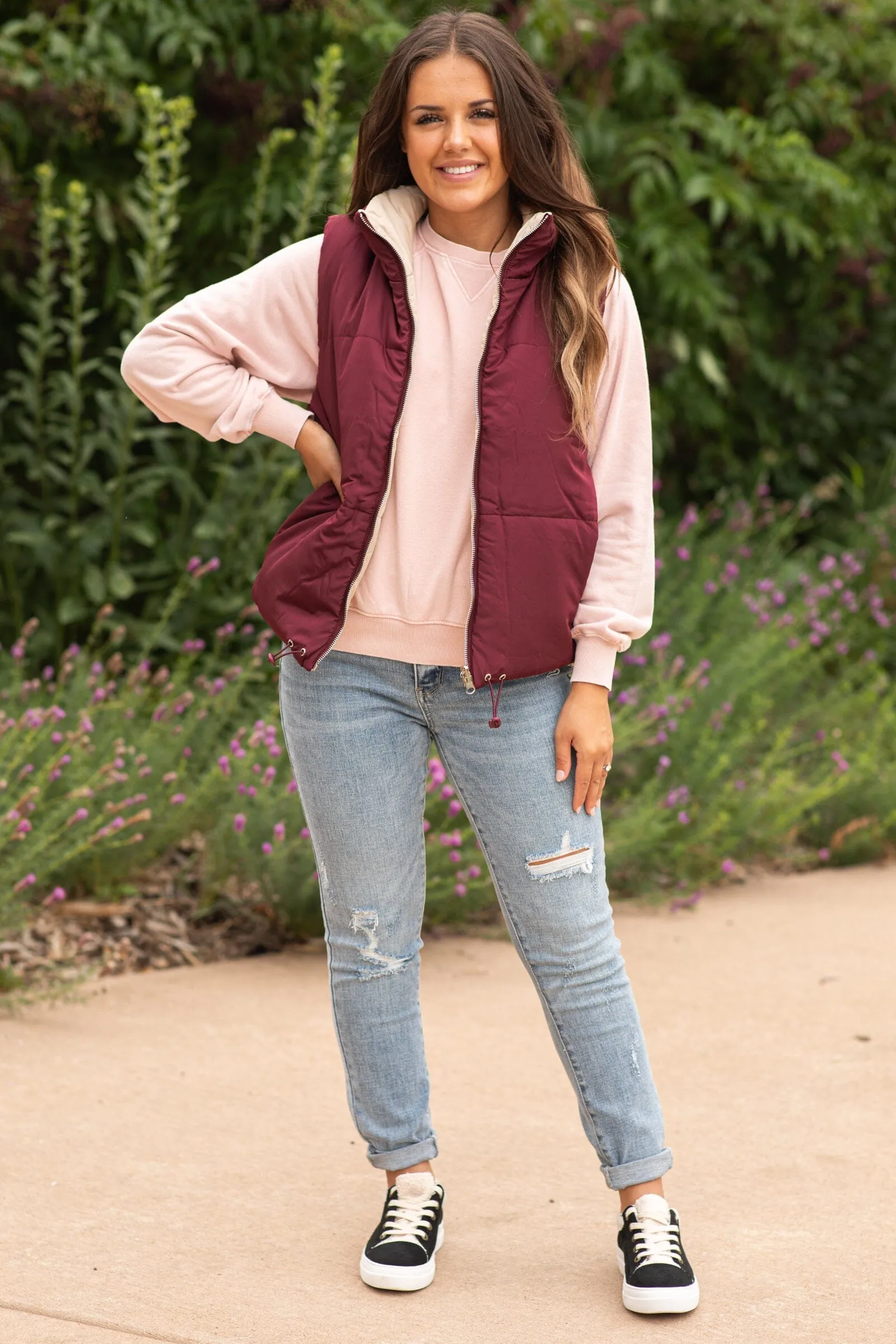 Dark Berry and Tan Vest