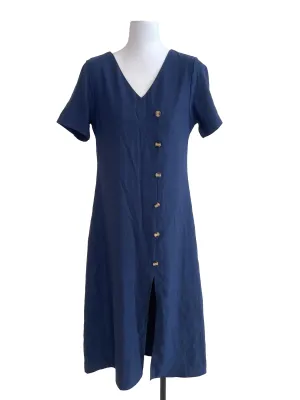 Dark Blue Button Slip Dress