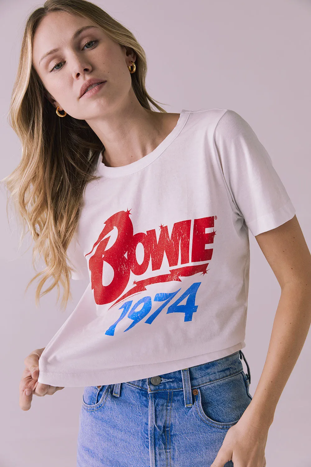 David Bowie Bowie 1974 Short Sleeve Embroidery Tee
