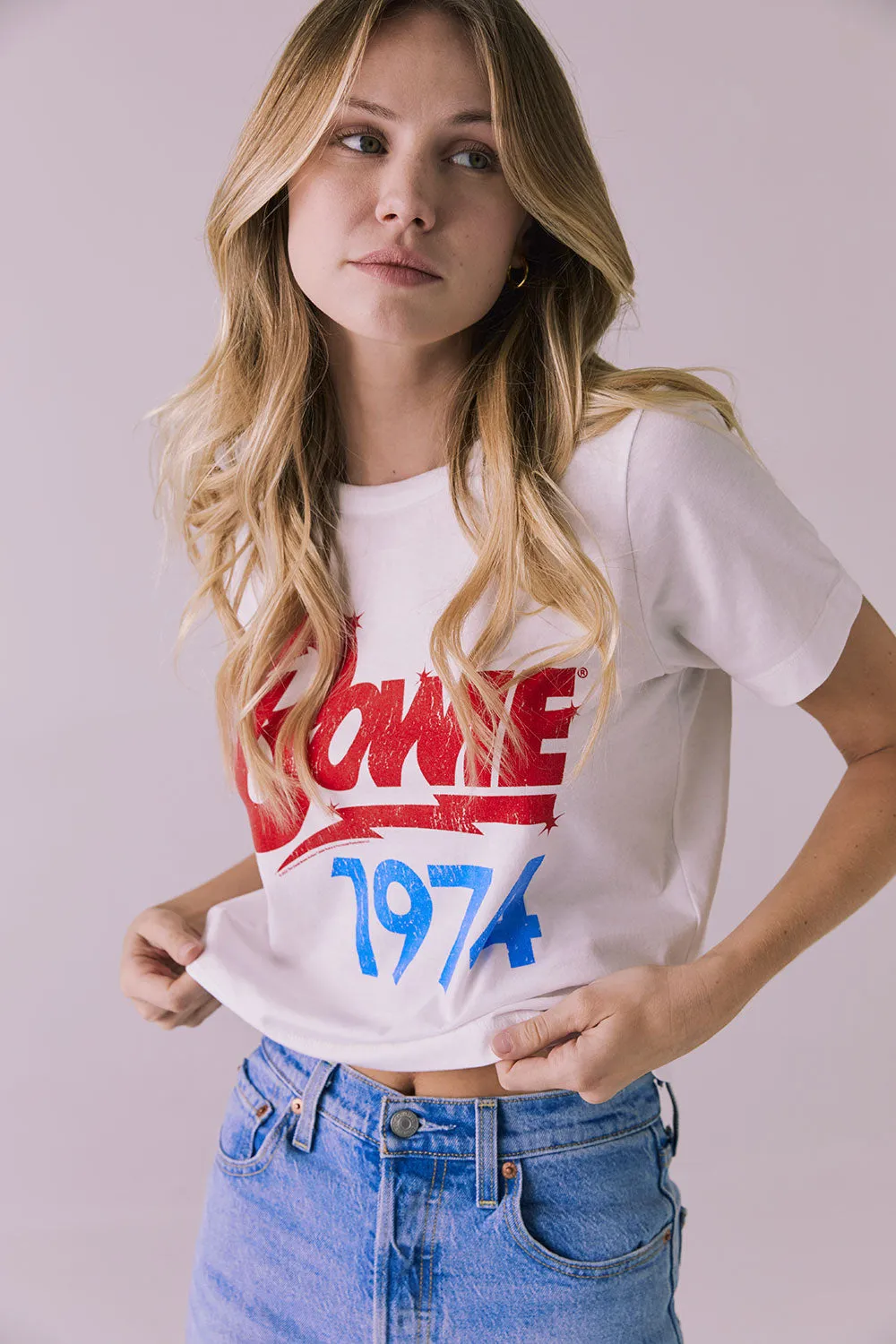 David Bowie Bowie 1974 Short Sleeve Embroidery Tee