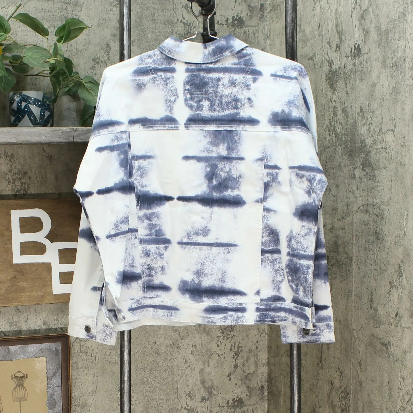 DG2 by Diane Gilman Tie Dye Printed Boxy Jean Jacket
