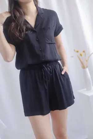 Dimple Lounge Drawstring Shorts In Black