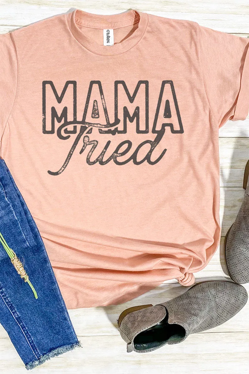 Distressed Mama Tried Unisex Poly-Rich Blend Tee