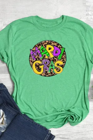 Doodle Leopard Mardi Gras Softstyle Adult T-Shirt