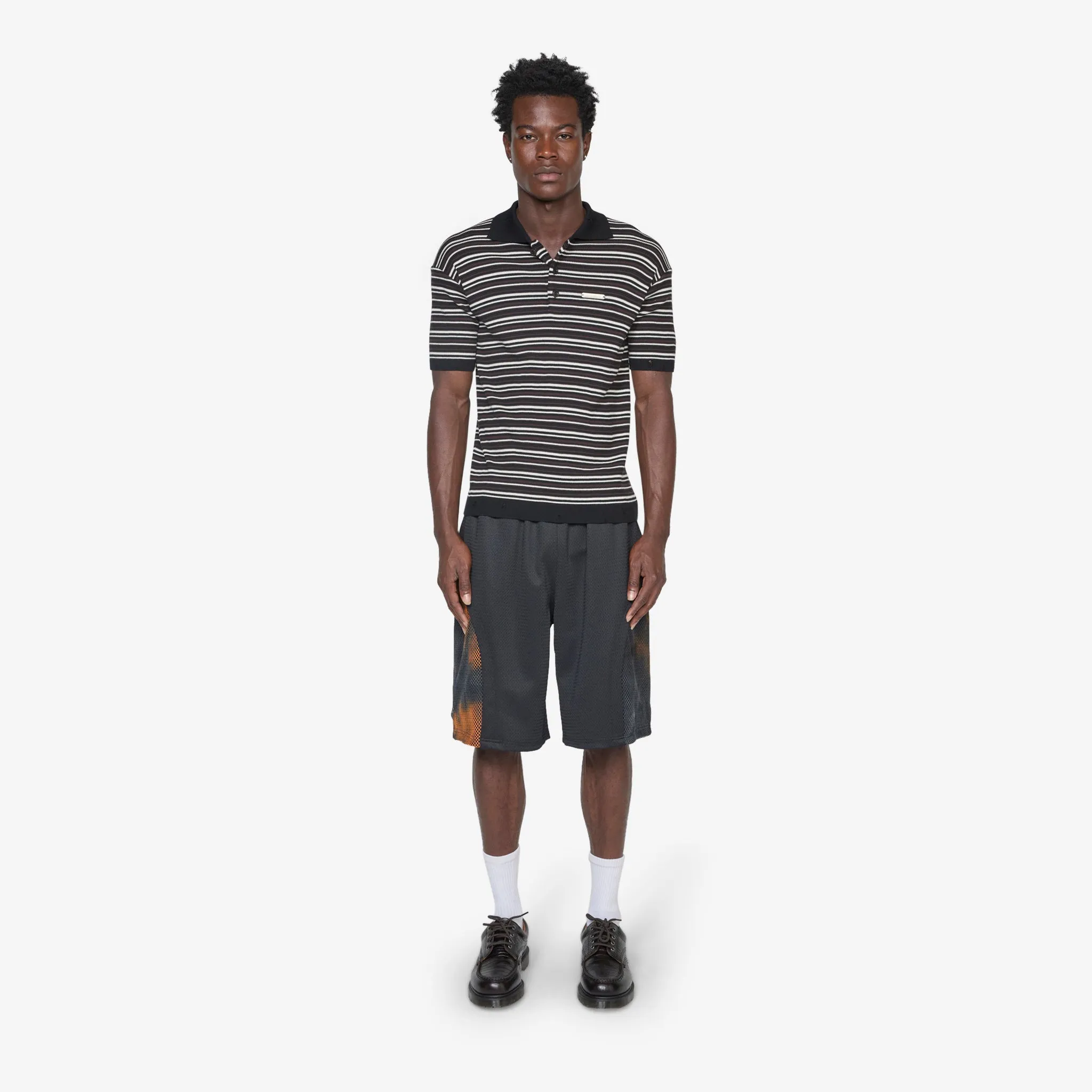Double Paneled Mesh Shorts Black