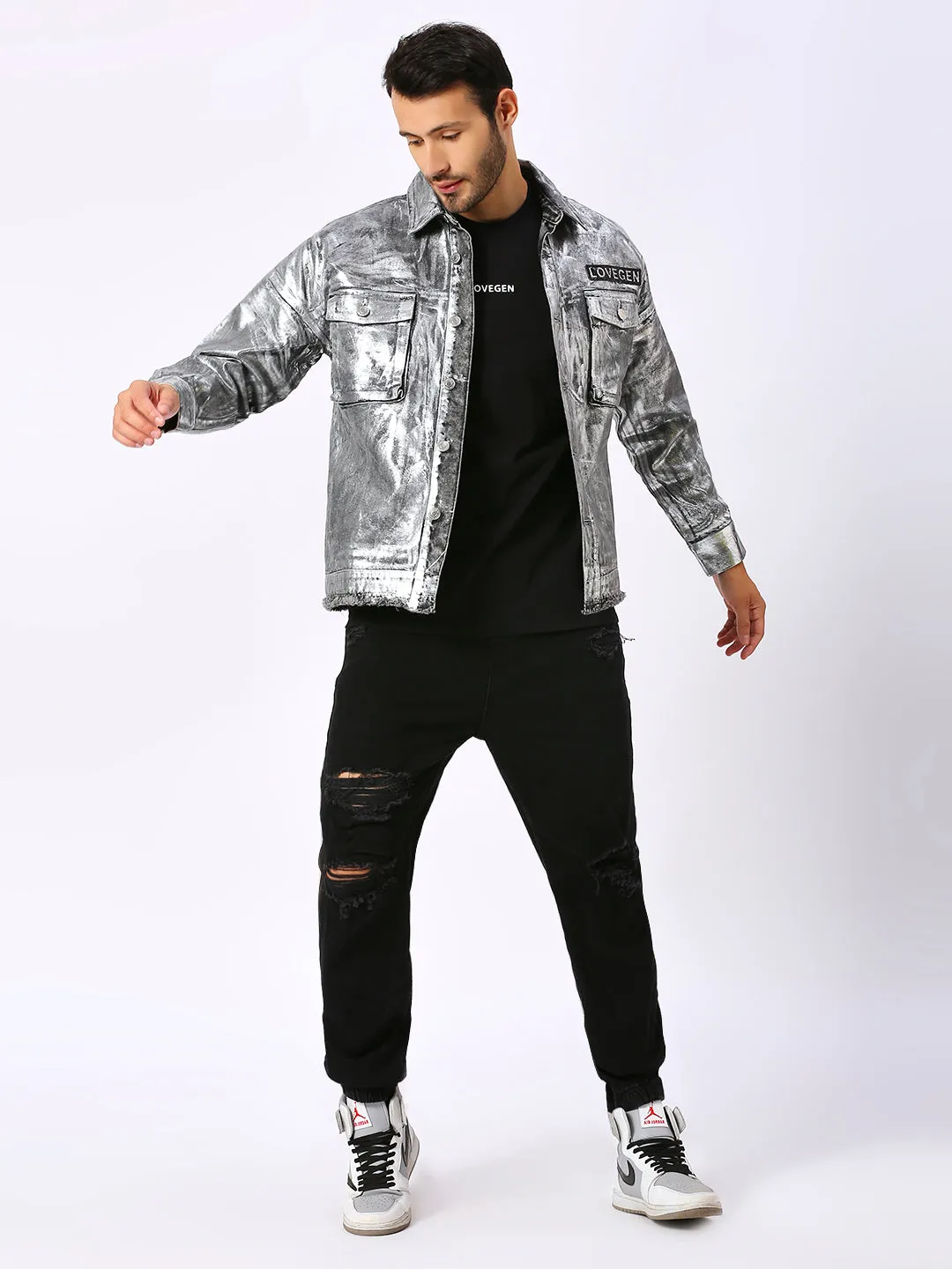 DR Men's Silver Denim Shacket