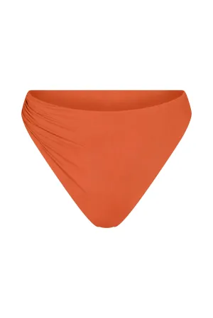 Draped Asymmetric Midi Bikini Bottom