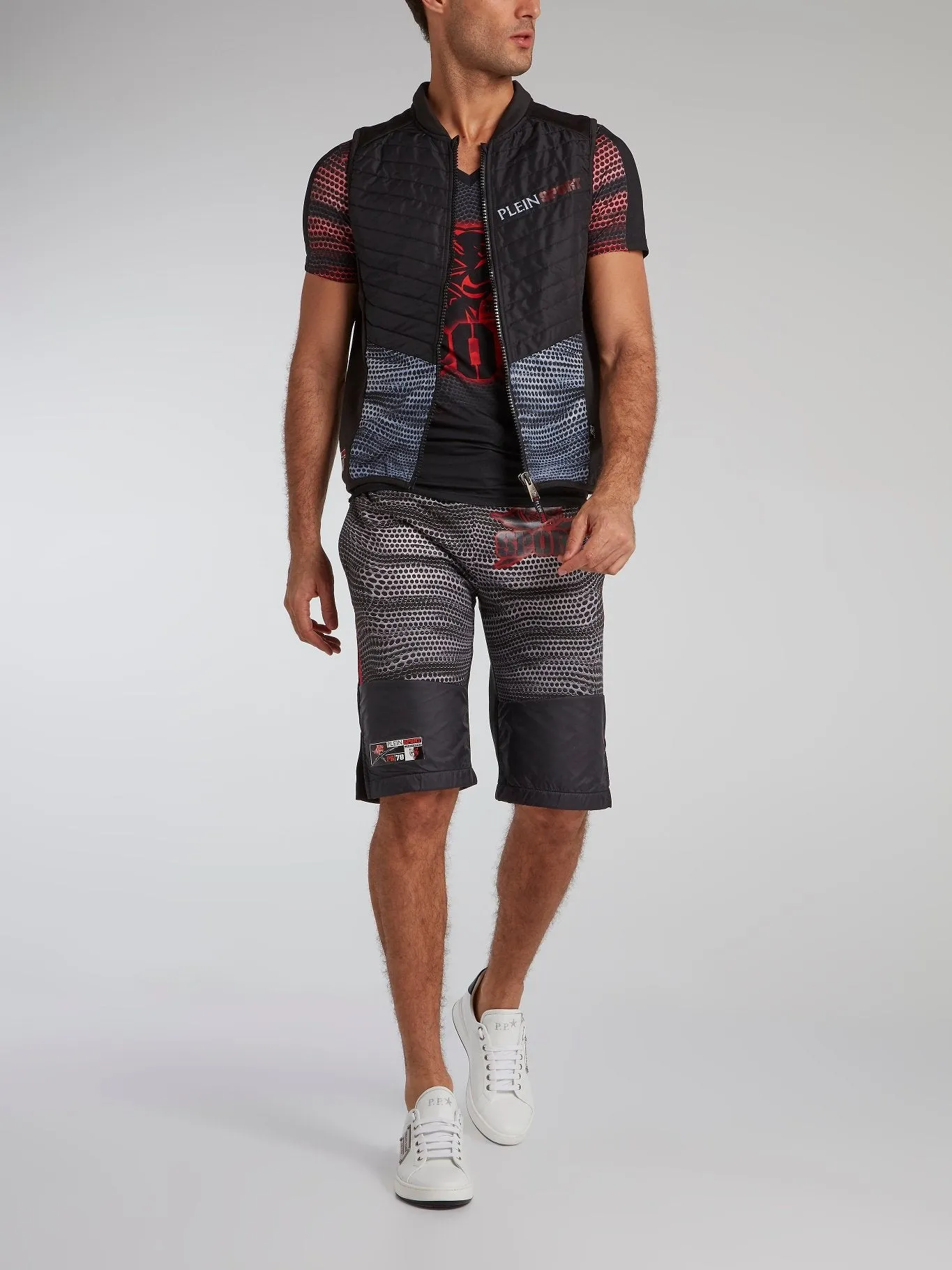 Drawstring Printed Active Shorts