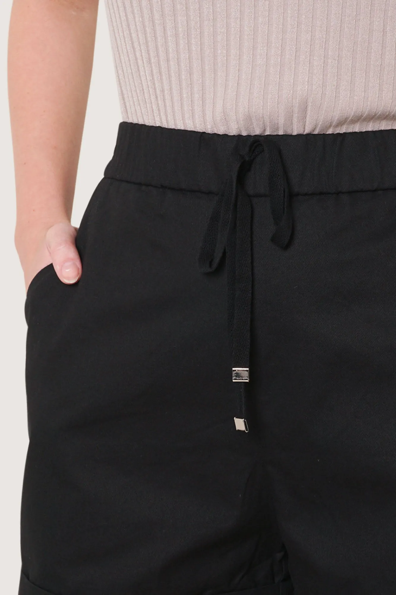 Drawstring Pull Up Shorts