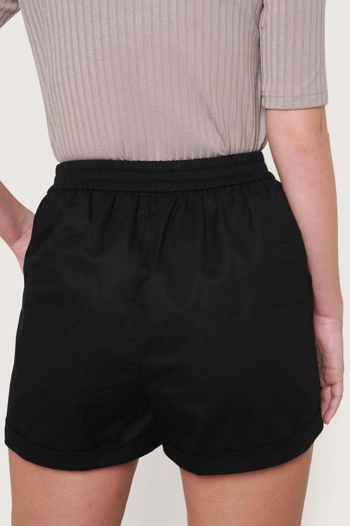 Drawstring Pull Up Shorts