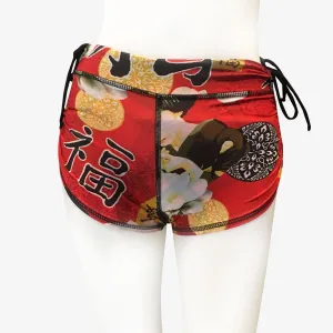 DRAWSTRING SHORTS RED GEISHA/RED PLAID