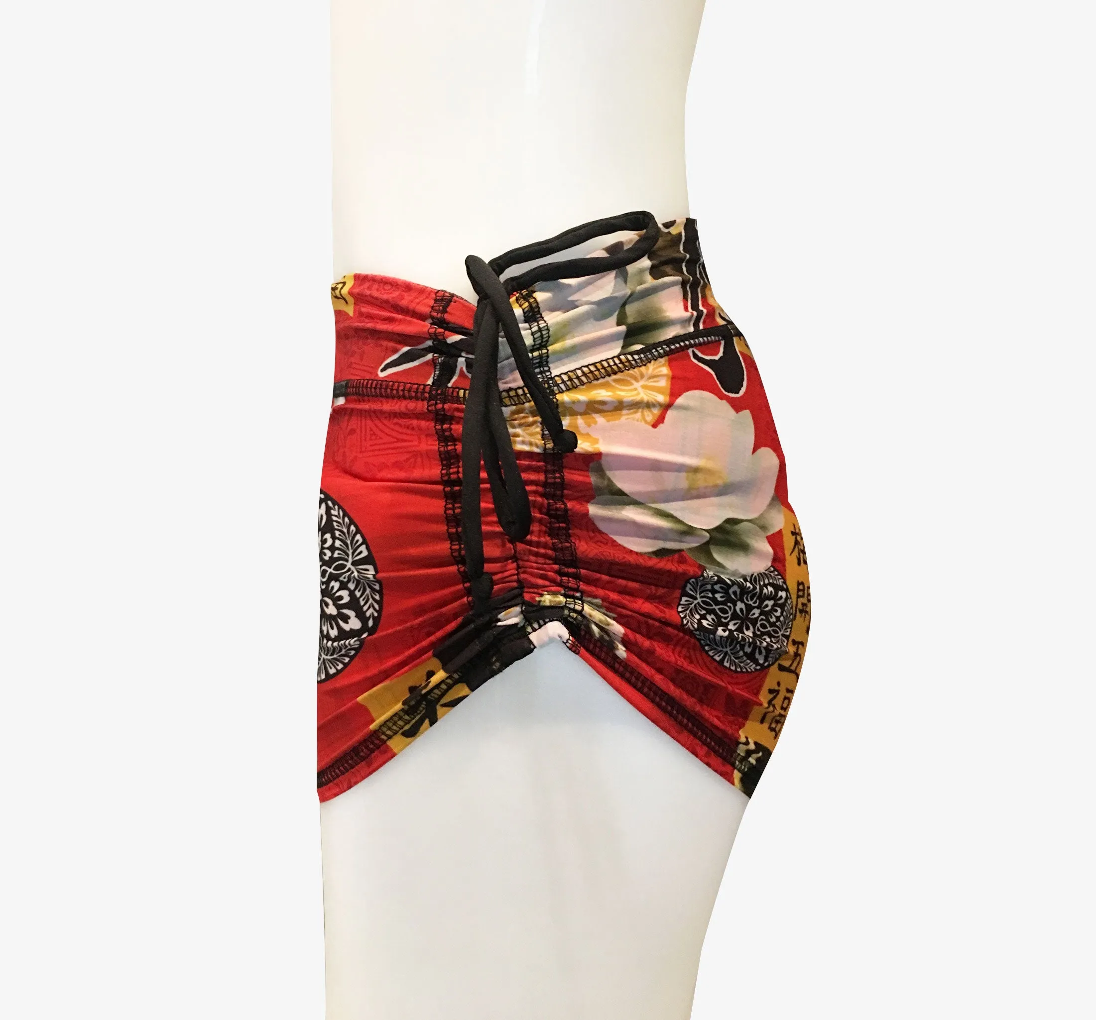 DRAWSTRING SHORTS RED GEISHA/RED PLAID