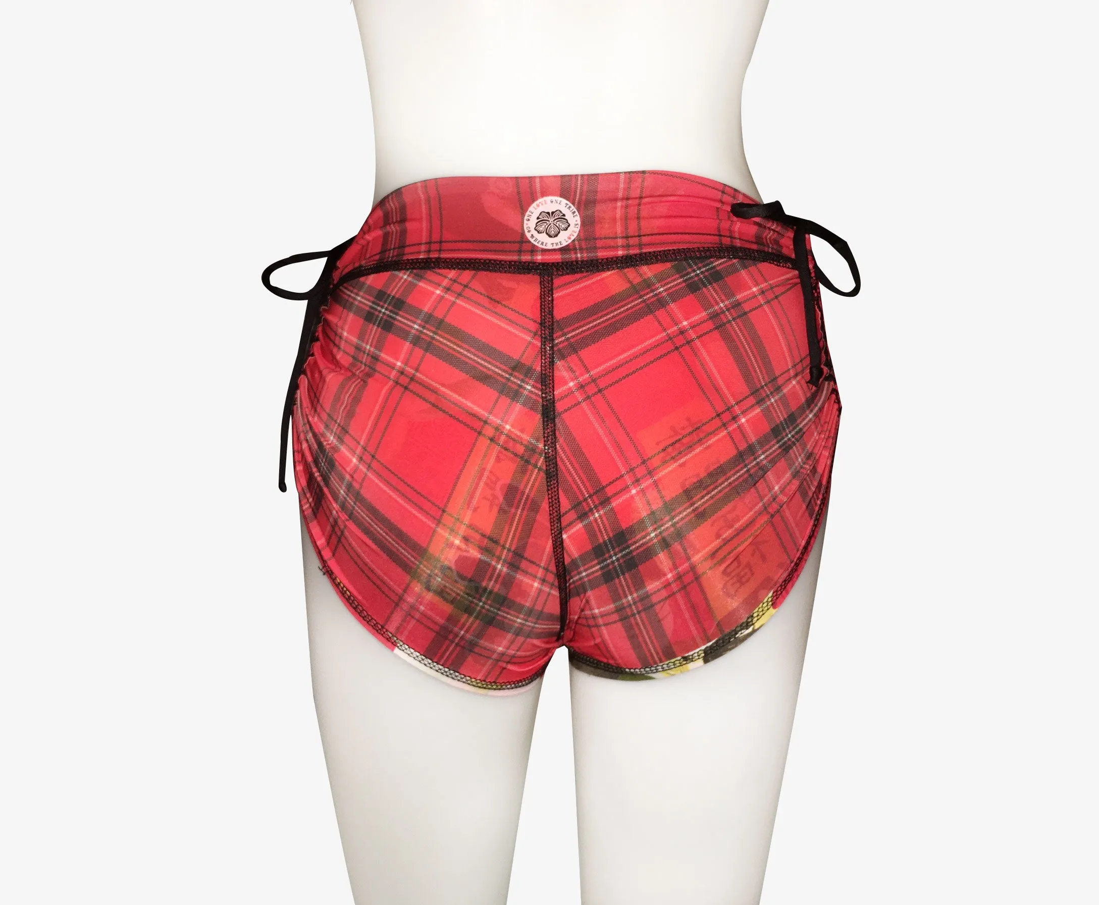 DRAWSTRING SHORTS RED GEISHA/RED PLAID
