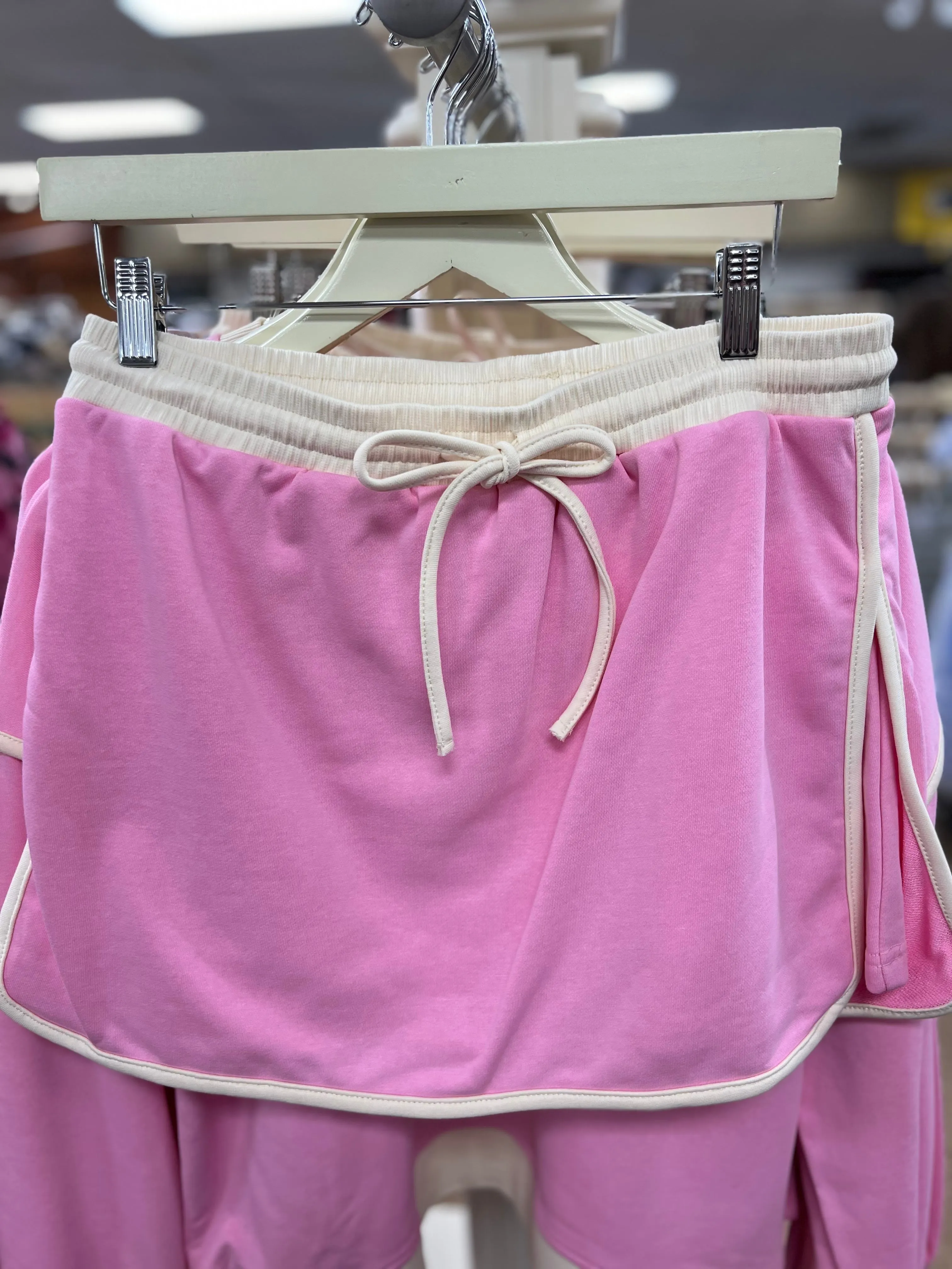 Drawstring Waist Skirt With Shorts