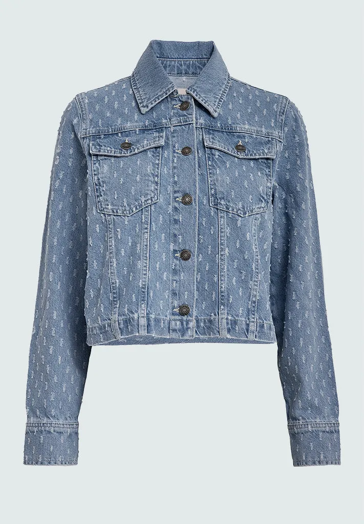 DSDaniella Cropped Denim Jacket - Light Blue Wash