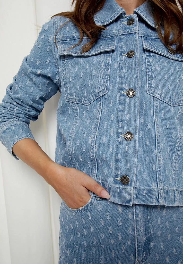 DSDaniella Cropped Denim Jacket - Light Blue Wash