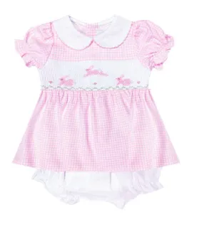Easter Bunnies Hand Smocked Baby Girl Dress