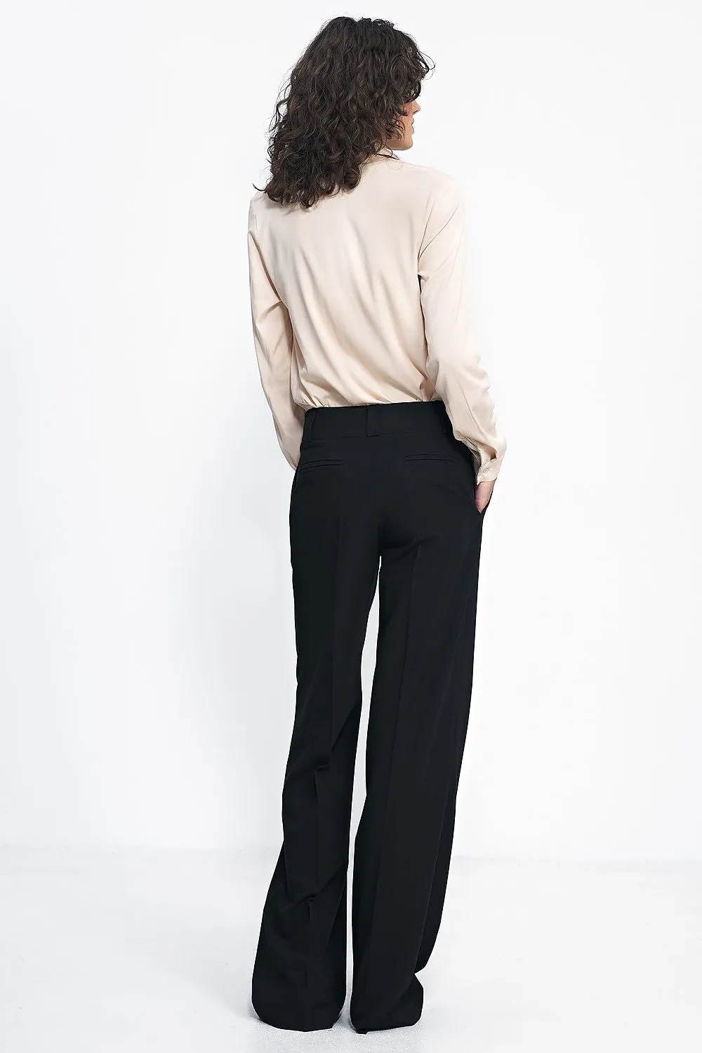 Elevated Waist Wide-Leg Trousers