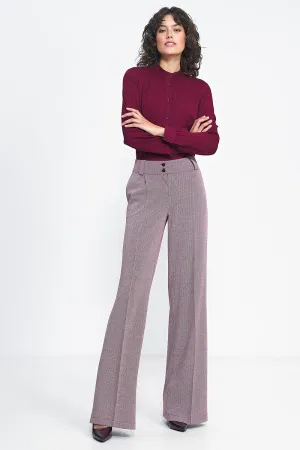 Elevated Waist Wide-Leg Trousers