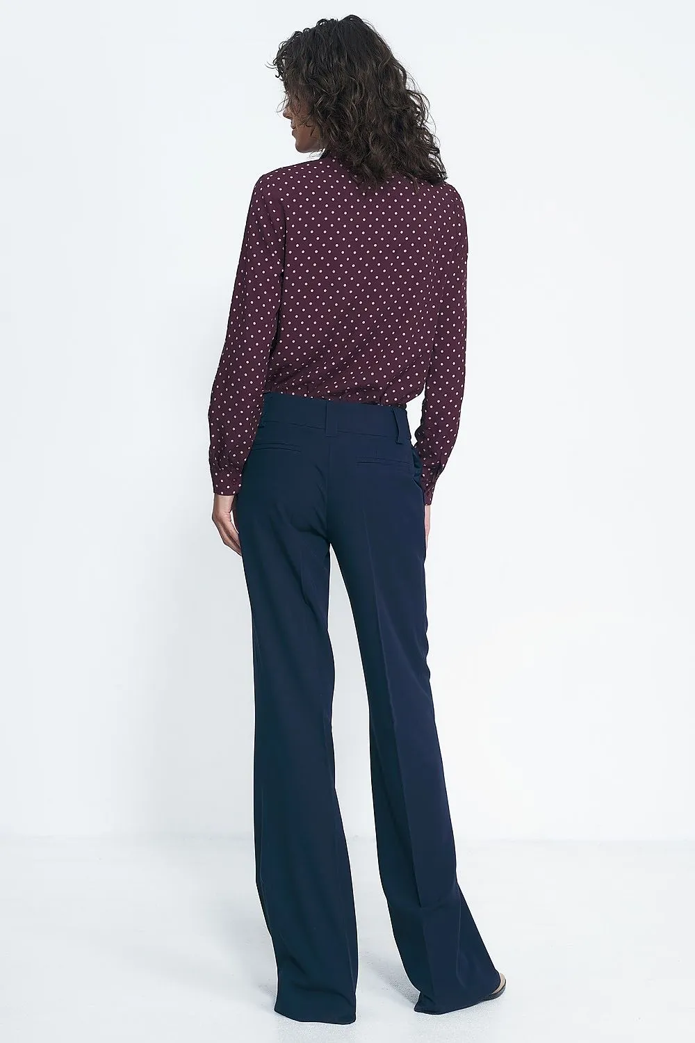 Elevated Waist Wide-Leg Trousers