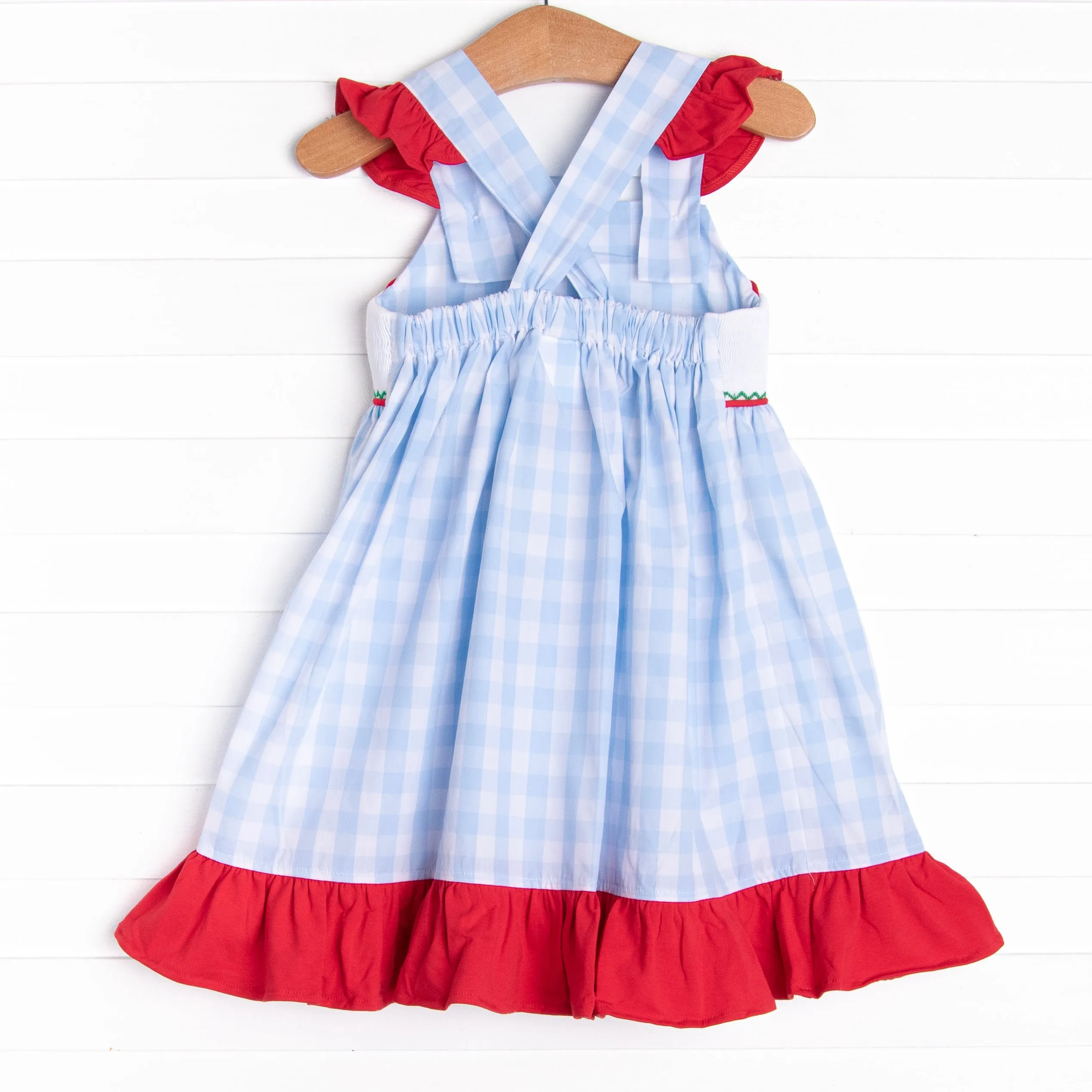 Farmer Friends Smocked Dress, Blue