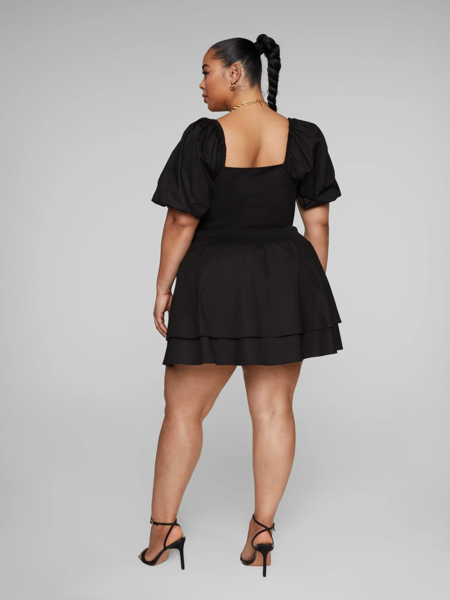 Fashion To Figure - Elsie Puff Sleeve Double Tie Front Dress