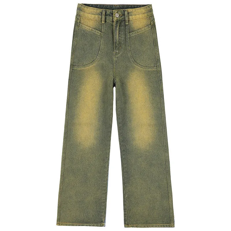 Fashion Washed Wide-leg Jeans For Women