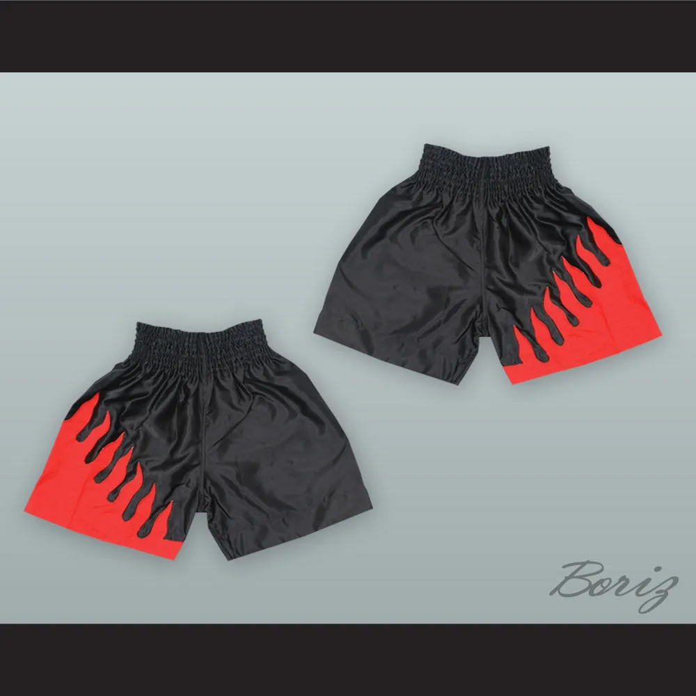 Flame Black and Red Boxing Shorts