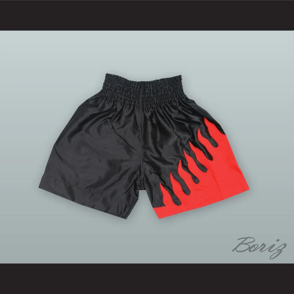 Flame Black and Red Boxing Shorts