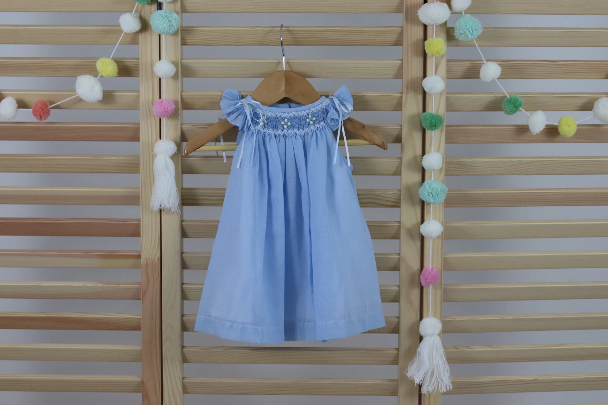 Flower Girl Pastel Blue Matching Sister Dresses, Flower Girl Dresses, Smocked dresses, Bishop Dress, Baby Dresses, Girl Dresses