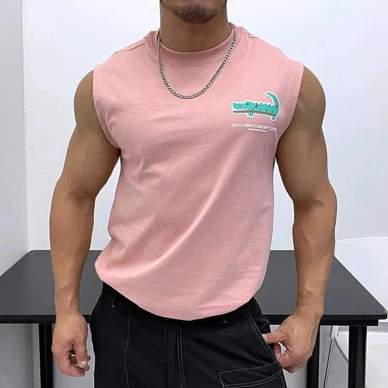 Foam Graphic Print Sleeveless Vest