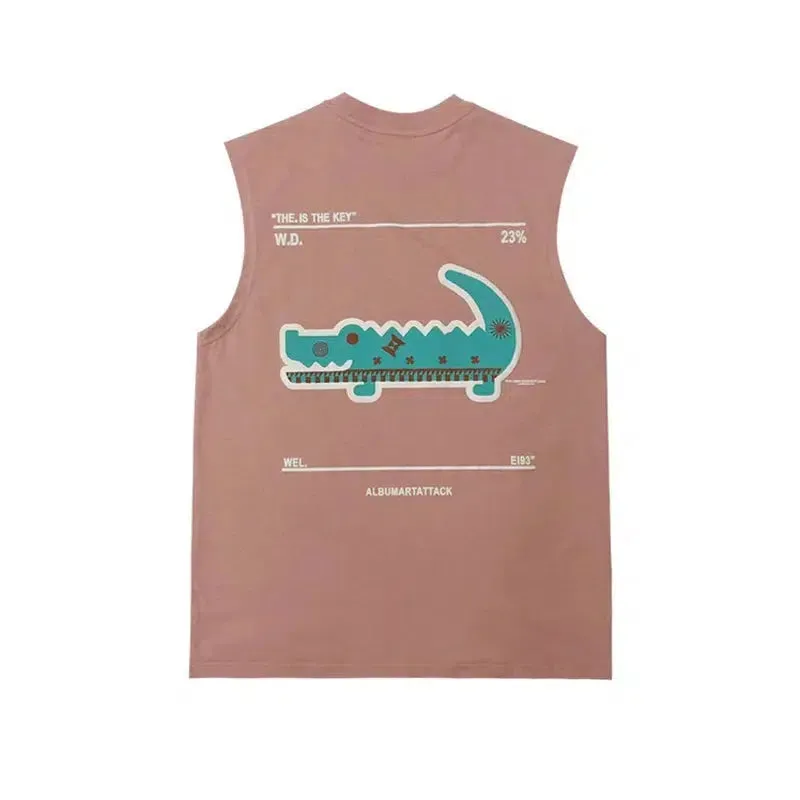 Foam Graphic Print Sleeveless Vest